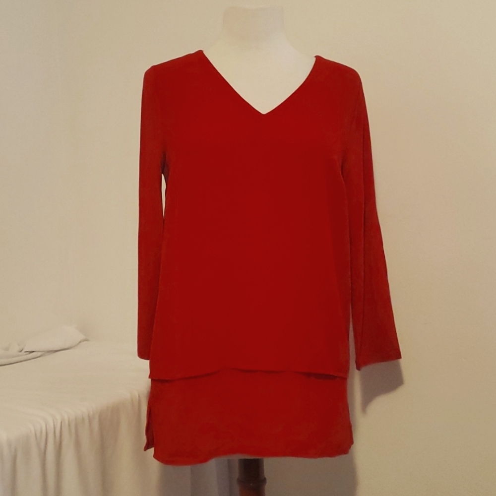 NWT Michael Kors Red Longline Blouse